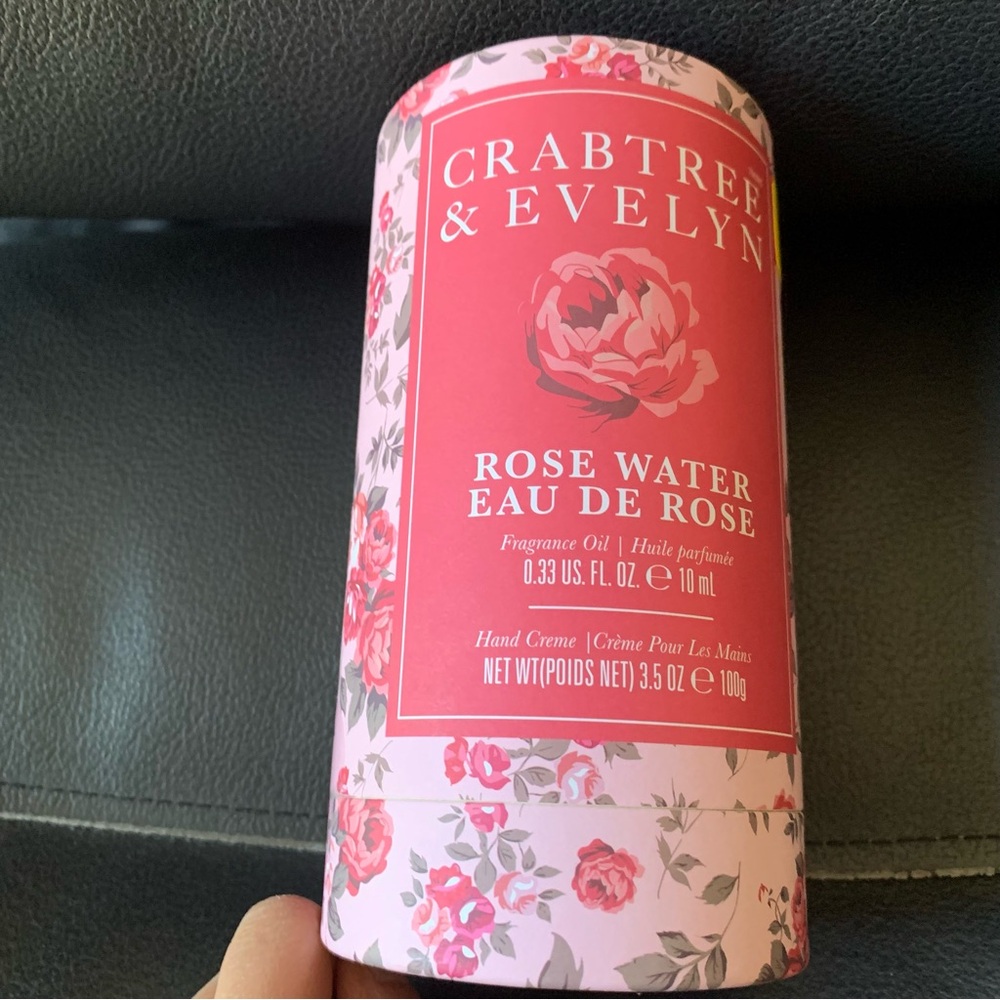 Crabtree & Evelyn Rosewater Frag rance Oil (.33 oz) & Hand Cream (3.5 oz) Duo. - Picture 2 of 2
